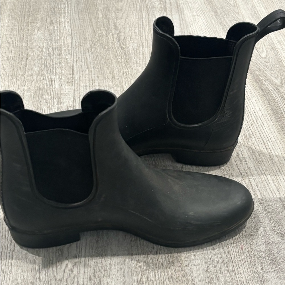 J. Crew Black Chelsea Rain Ankle Boots - Picture 5 of 8